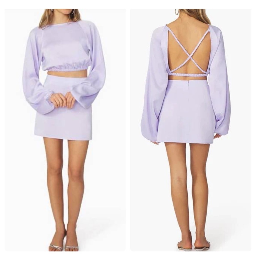 WeWoreWhat | Satin Charmeuse Mini Slip Skirt In Heather Purple | S